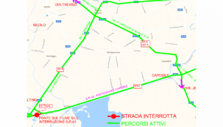 Interruzione al traffuico lungo la SP 43 Interruzione al traffuico lungo la SP 43