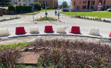 lavori sulla rotatoria a Cavallino Treporti Sp 42 Cavallino Treporti