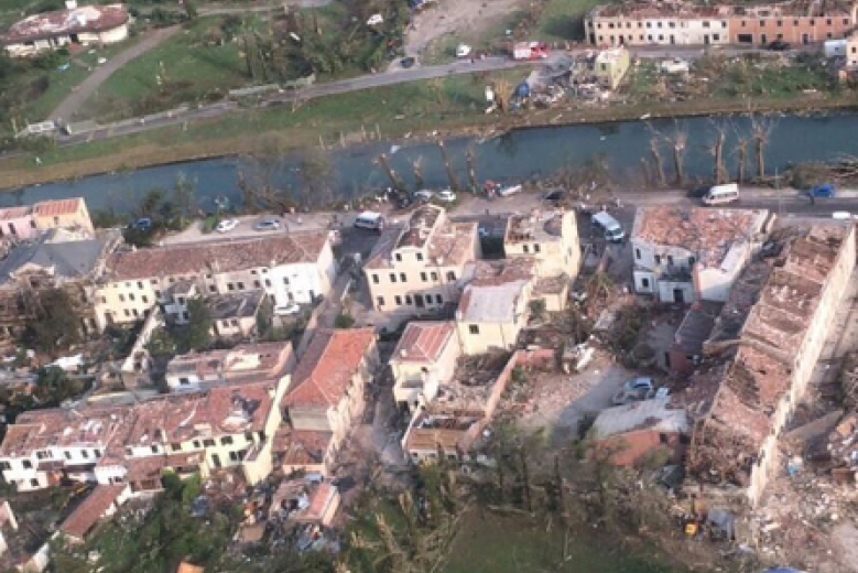 Danni del tornado in Riviera del Brenta